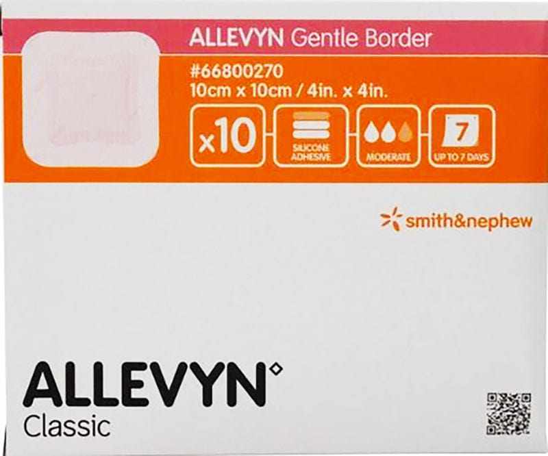 Allevyn Gentle Border Adhesive Dressing Pad 10x10cm (Sold as Single Unit/Pad)