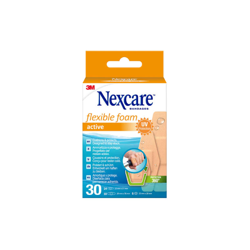 Nexcare Active Flexible Foam Plaster Assorted 30s