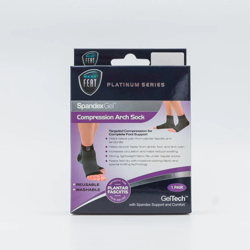Neat Feat Spandex Gel Comp Arch Sock Medium 1pr
