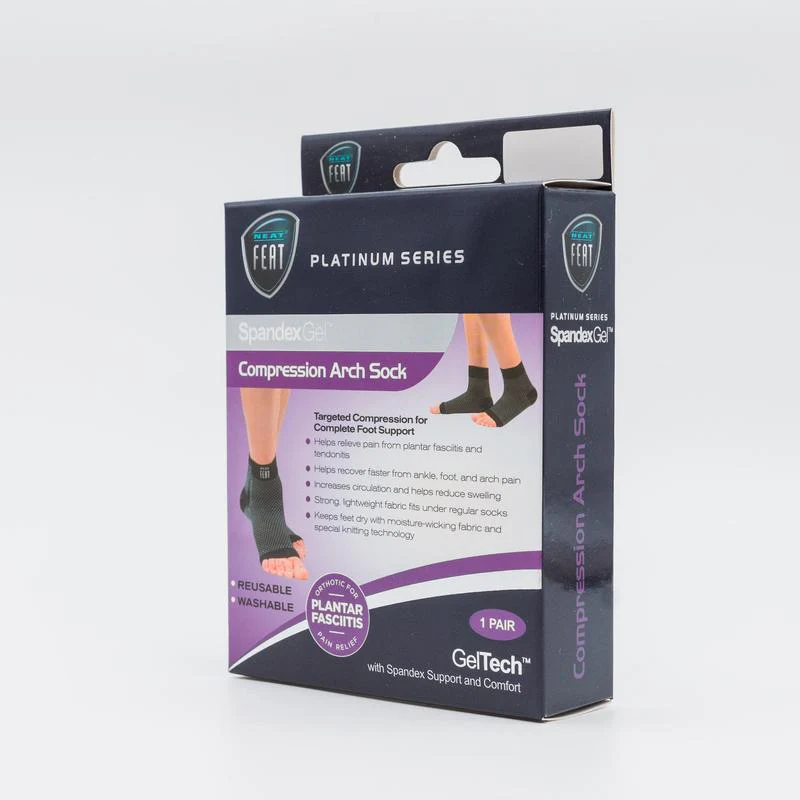 Neat Feat Spandex Gel Comp Arch Sock Medium 1pr