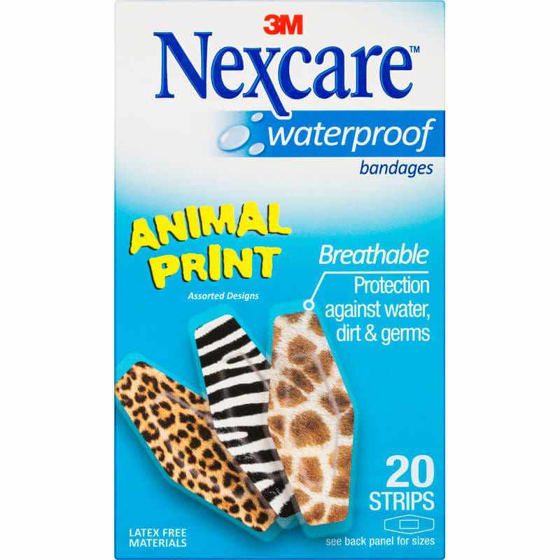 Nexcare Waterproof Animal Faces Strips 20s