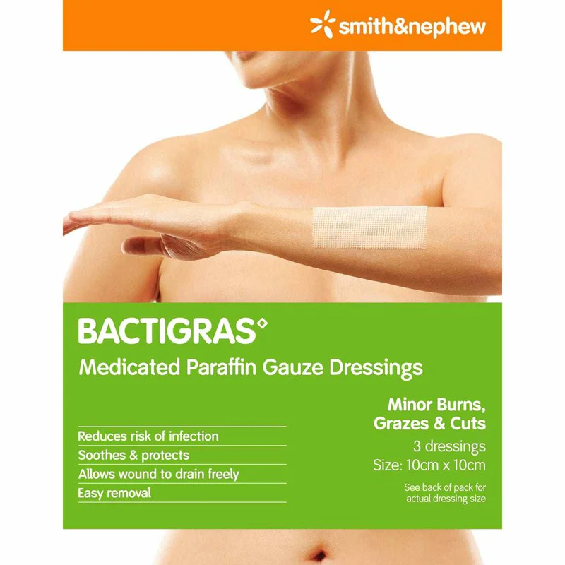 Bactigras 10x10cm 3pk