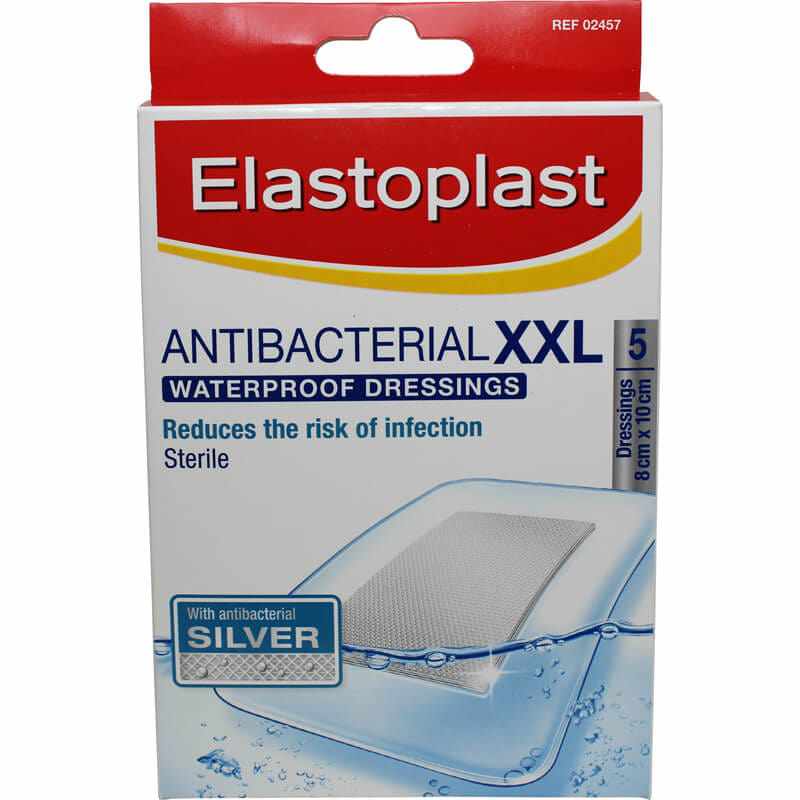 Elastoplast Antibacterial Waterproof Dressing XXL 5pk