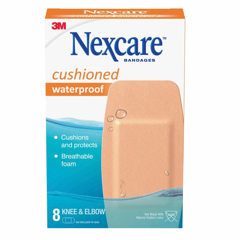 Nexcare Cushioned Waterproof Knee & Elbow 8s