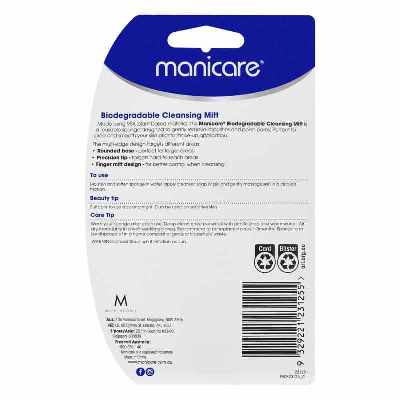 1448-manicare-biodegradable-cleansing-mitt-3.jpg Manicare Biodegradable Cleansing Mitt