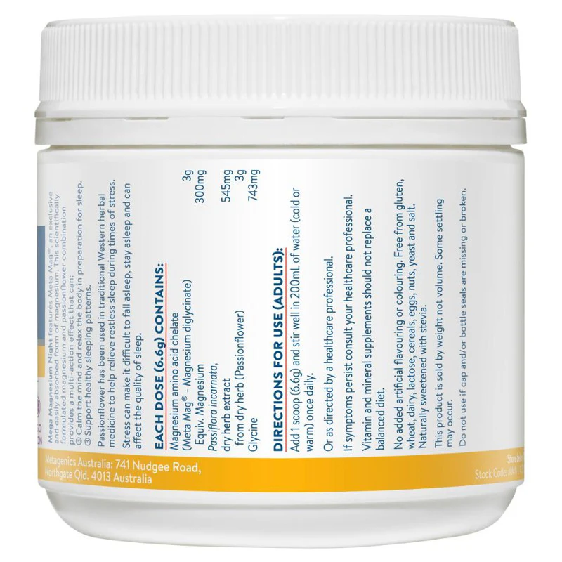 Ethical Nutrients Mega Magnesium Night Powder 126g
