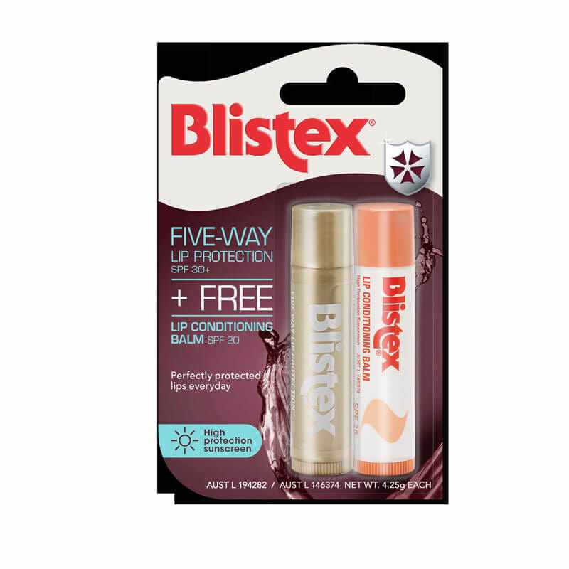 Blistex 5-Way Lip Protection SPF 30 + Free Lip Conditioning Balm SPF20
