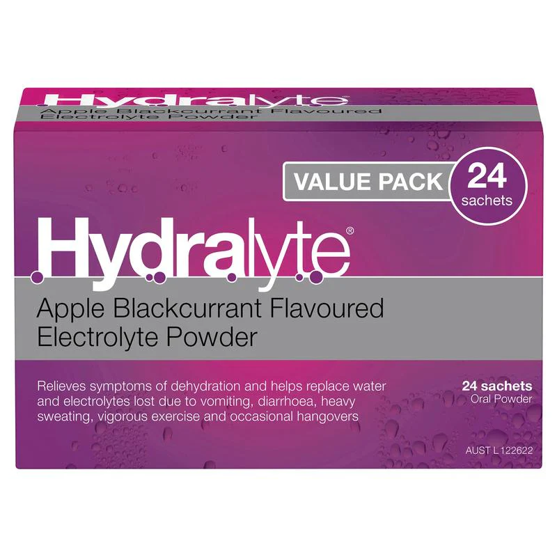 Hydralyte Apple Blackcurrant Sachets 24pk