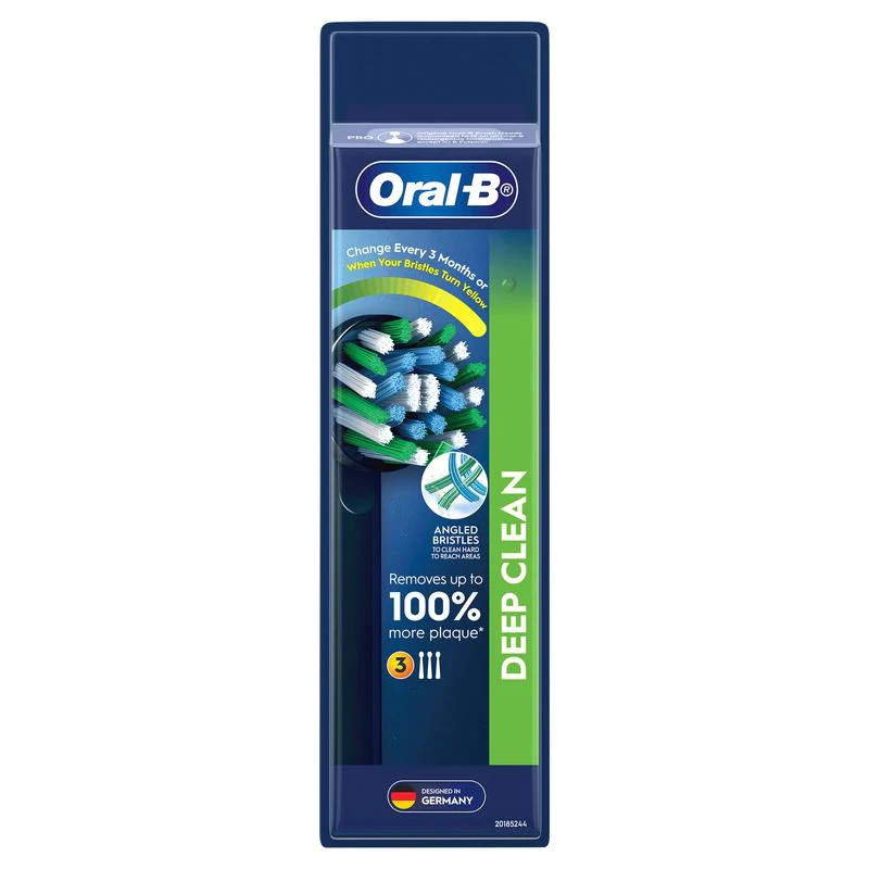 Oral B Cross Action Electric Toothbrush Heads Black 3pk