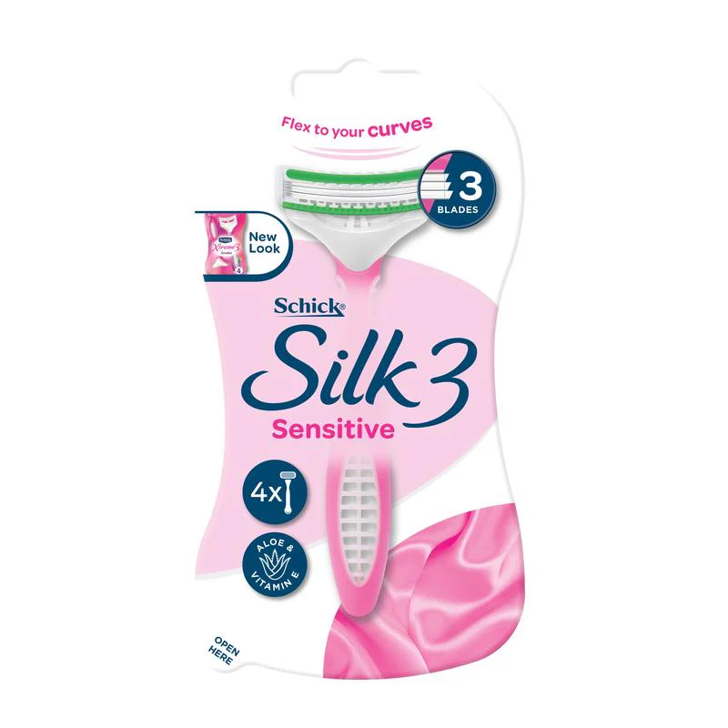 Schick Silk 3 Womens Sensitive Disposable Shavers 4pk