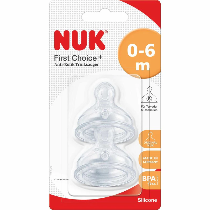 Nuk FC+ Silicone Teat 0-6 months Small hole 2pk
