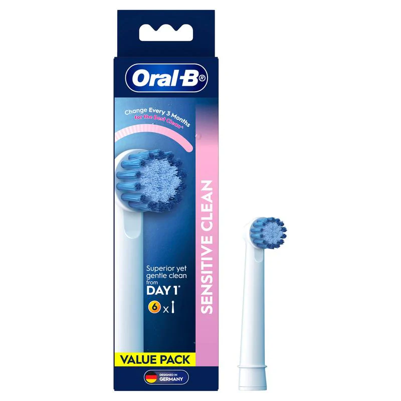 Oral B Sensitive Clean Electric Toothbrush Heads White 6pk