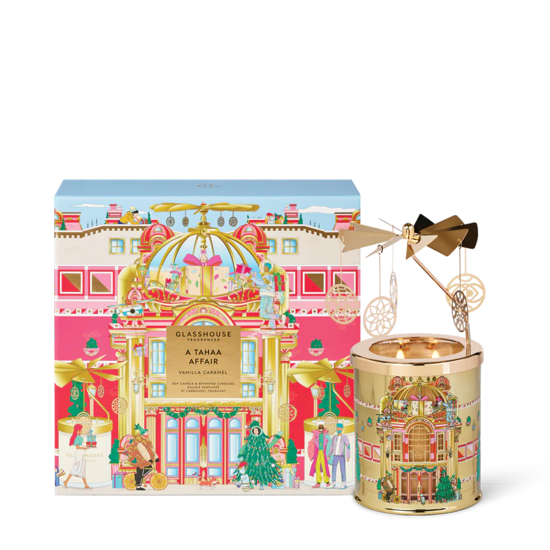 Glasshouse A Tahaa Affair Candle & Spinning Carousel 2pcs