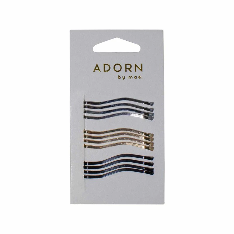 Adorn by Mae Hair Slides Metallic 12pk
