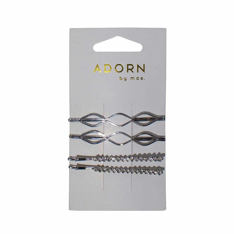 Adorn by Mae Slides Silver 4pk