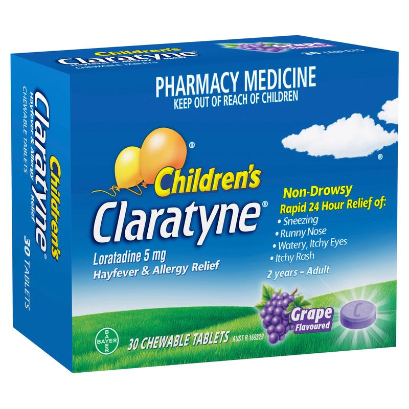 Claratyne Childrens Grape Tab 5mg 30s