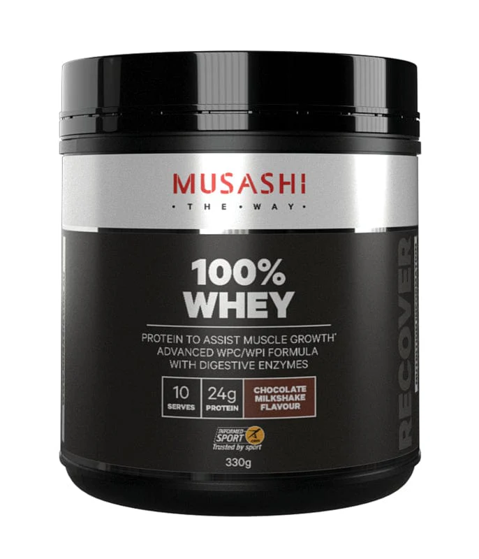 Musashi 100% Whey Chocolate Milkshake Powder 330g