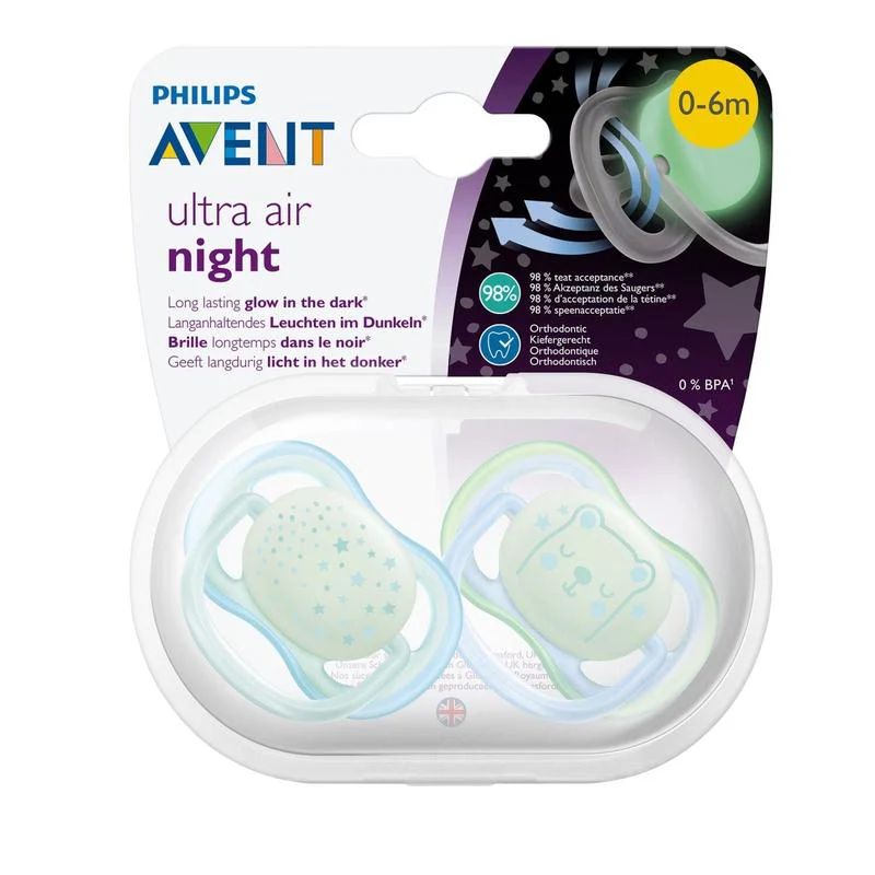 Philips Avent Soother Ultimate Air Night 0-6m 2pk