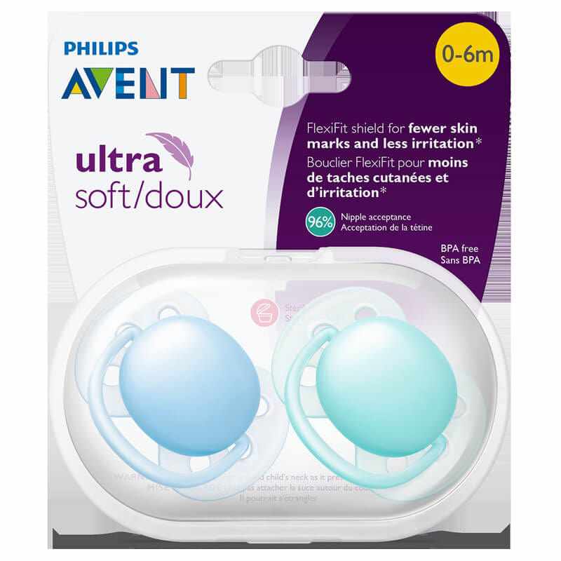Philips Avent 0-6m Ultra Soft Soother 2pk