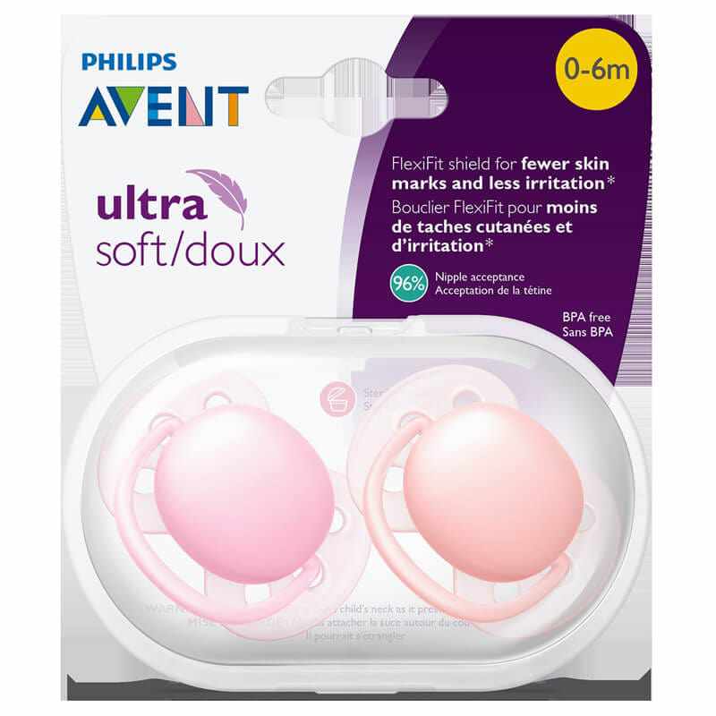 Philips Avent 0-6m Ultra Soft Soother 2pk