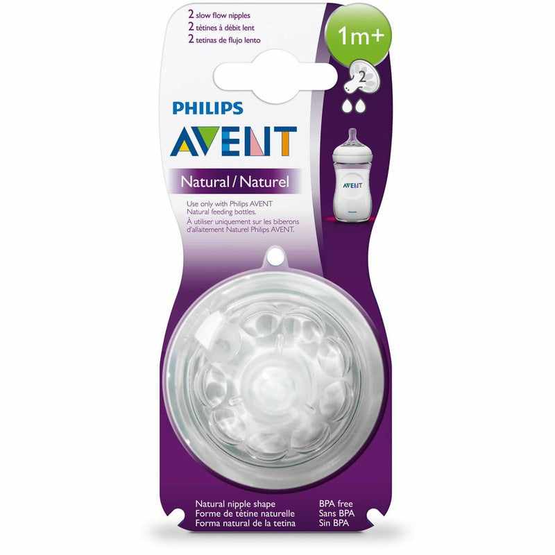 Philips Avent Natural Teat Slow Flow 2pk