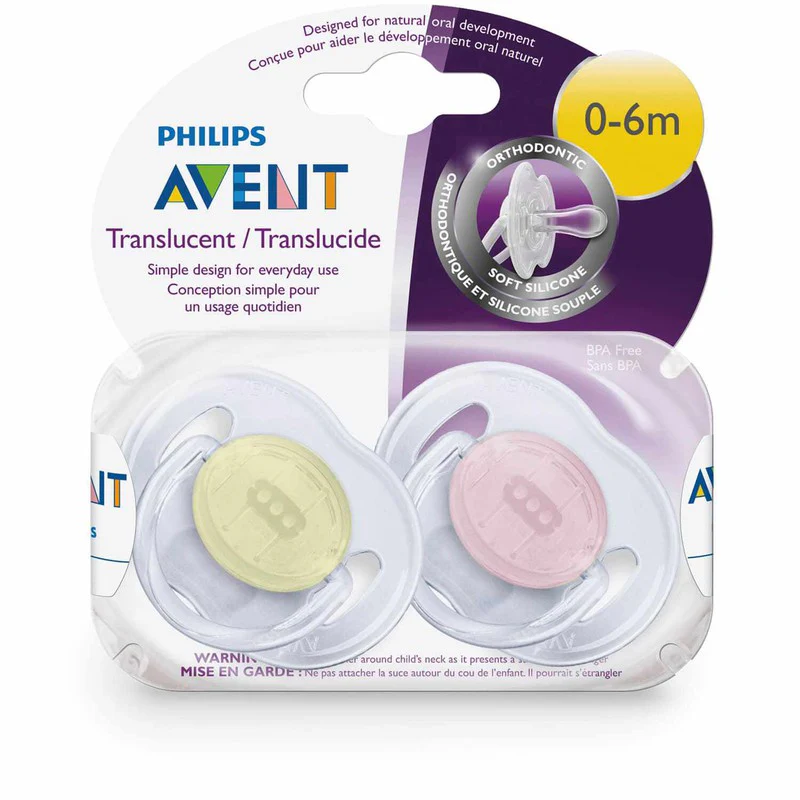 Philips Avent 0-6m Translucent Soother 2pk