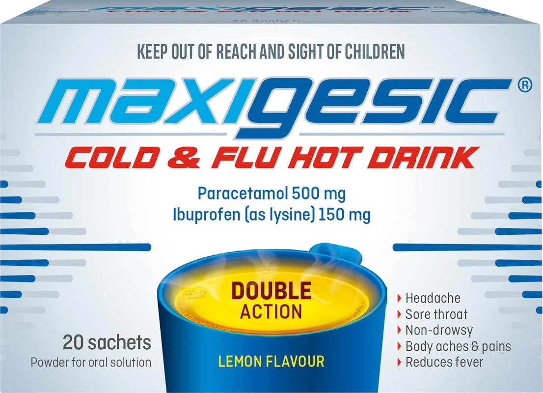 Maxigesic Cold & Flu Lemon Hot Drink 20s